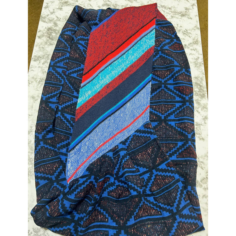 Womens Boho Infinity Scarf 21.5x30 Knit Multi Pattern Print Indie Hippie Cottage - Picture 6 of 6